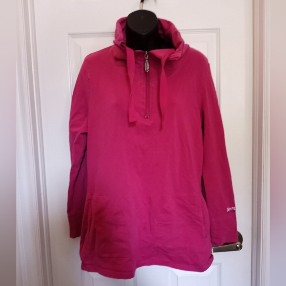 Roots Fuchsia Half-Zip Hoodie Sweatshirt